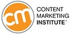 Orange circle logo with white "cm" and black text reading "Content Marketing Institute" representing the brand identity